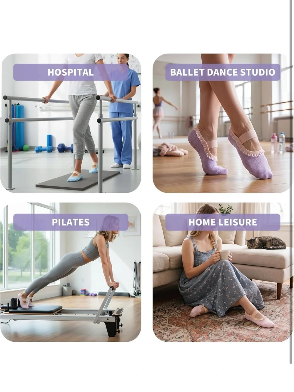 3 pairs Non-slip socks yoga/pilates/barre